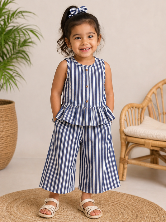 Girl Co-Ord sets Blue striped