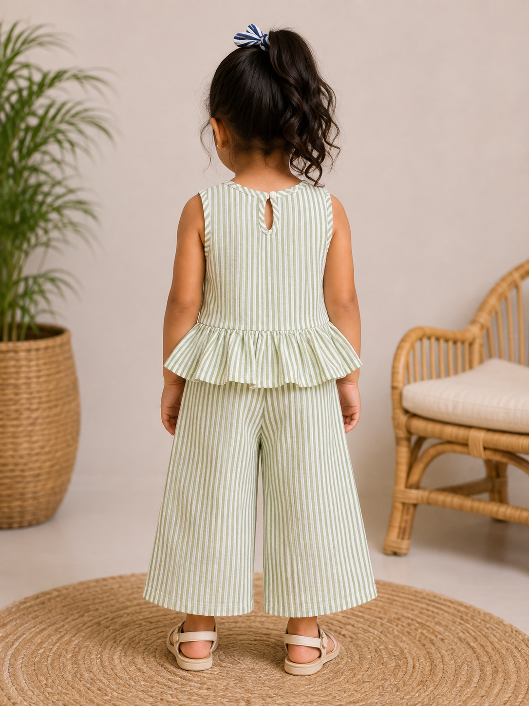 Girl Co-Ord sets Green striped